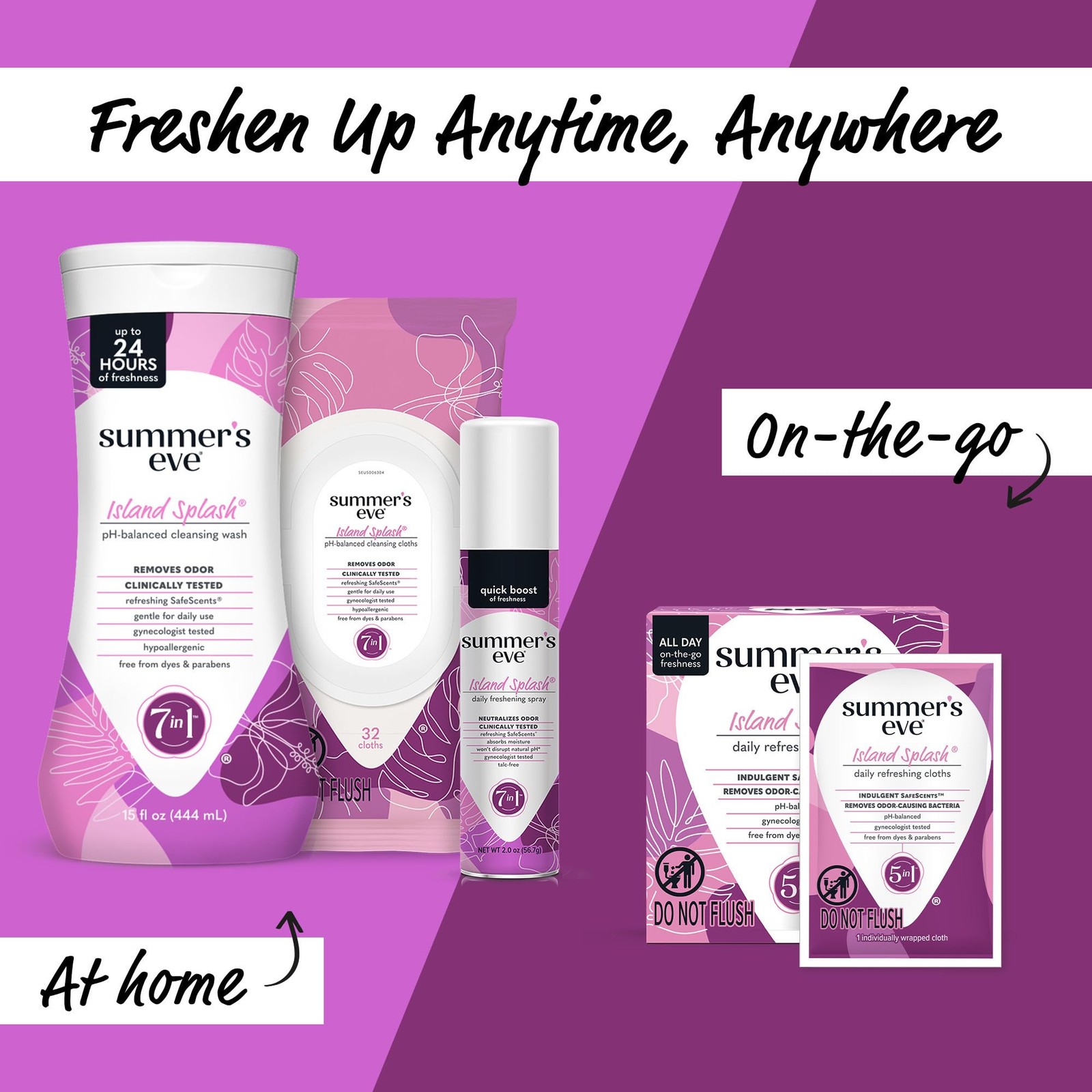 Summers Eve Island Splash Daily Refreshing Feminine Spray, 2 oz, 24 Pack