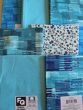 Lot of 8 New Fat Quarter Bundle Turquoise 100 Cotton Joann
