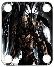 Neckplate to fit Electric Guitar Color Graphic P J Bass Strat Warrior 1