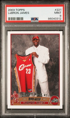 PSA 9 2003 Topps LeBron James Rookie RC #221