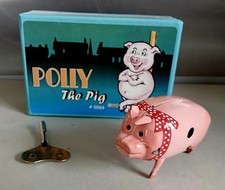 Blechspielzeug  Mechanisch Polly the Big Schwein Gl&uuml;cksbringer Silvester Neujahr
