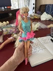 1988 Barbie Made In China.  VTG  Hair Barbie Blue Dress With Accessories