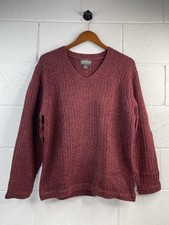 Vintage Woolrich Sweater Mens M Heathered Wool Blend Pullover V Neck In Red