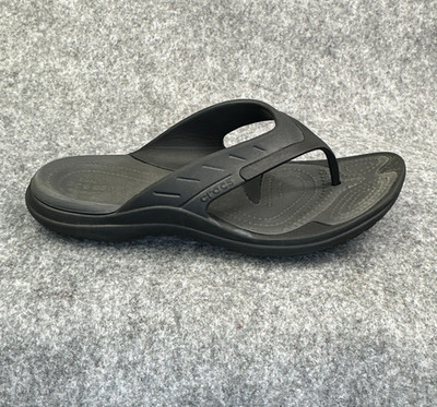 Crocs Unisex Modi Sport Flip-Flop Womens 11 Mens 9 Black Sandals
