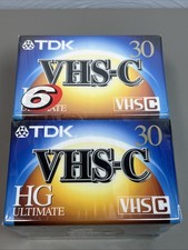 Lot of 6 TDK VHS-C 30 HG Ultimate Camcorder Blank Tapes Sealed NOS Made In Japan