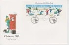 Unaddressed Isle of Man FDC First Day Cover 1990 Christmas Sheet 10% off 5