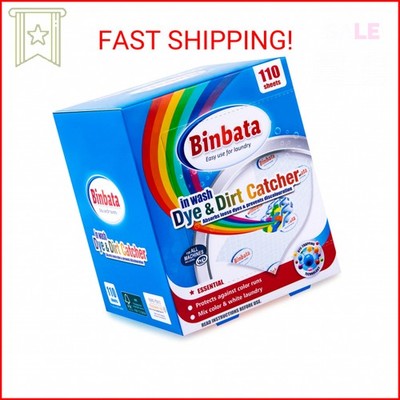 Binbata Color Grasper for Laundry 110 Count, Fragrance Free Dye Catcher Essentia