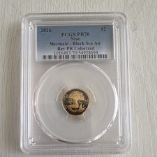 Niue 2026 Mermaid Black Sea Au 2 Gram Gold 22kt PCGS PR70 Colorized
