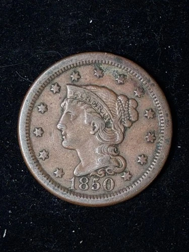 Photo of a 1850-P Large Cent from an eBay listing that sold on Jul 21, 2026