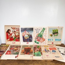 Vintage Magazine Ads Lot x10 | Coke 7 Up Snow Crop Lemonade Hires Original!