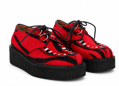 MARNI Calf-Hair Fur Studded Platform Wedge Lace-Ups (37 EU; 7 US)  NIB  $1,095