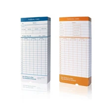 JIAN BOLAND Thermal Time Cards 50pcs,Monthly, 2-Sided,7.3×3.3inches Weekly Em...