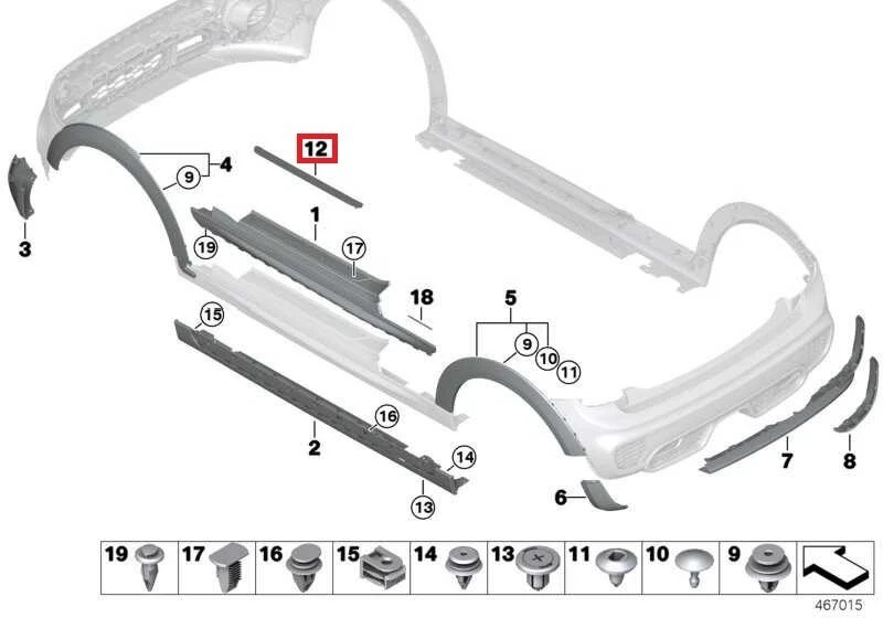 Mini Neuf Véritable F56 F57 Jcw Marchepieds Porte Entrance Étui Plaquettes 2 Pcs - Photo 3/3