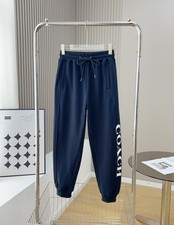 NWT Coach Signature Jogger Black Pants Logo Pattern Charcoal Cotton navy
