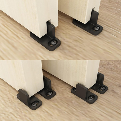 Barn Door Floor Guide 2 Pack Adjustable Sliding Door Bottom Guide Black