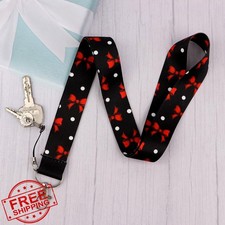 Red Bow Lanyard ID Badge Holder Cute Retractable Badge Reel Clip Nurse Teacher
