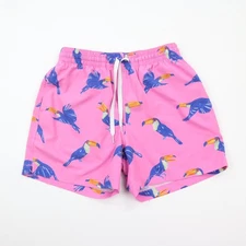 Chubbies 5.5" Swim Shorts Trunks Mens Small Pink Toucan Mesh Lined Stretch Beach