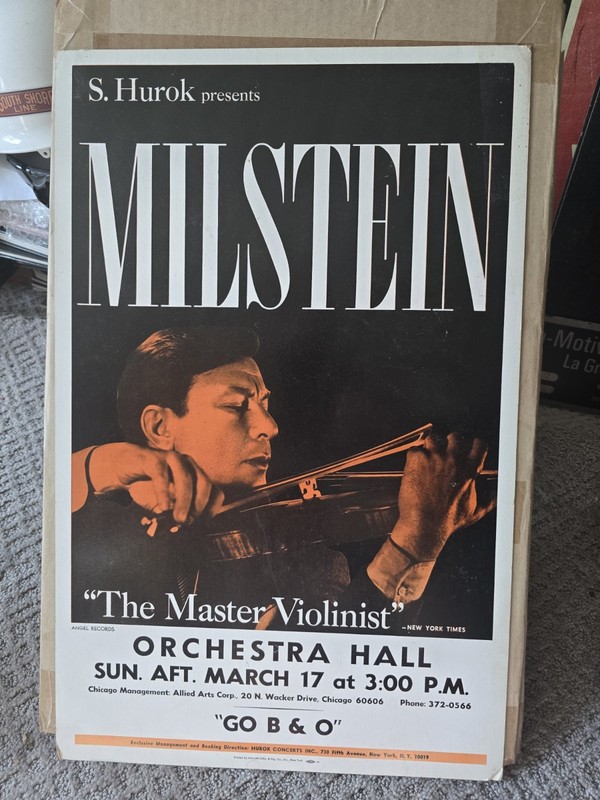 Baltimore And Ohio B&O Railroad Concert Poster S.Hurok Nathan Milstein Violinist