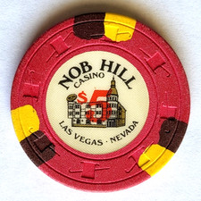 $5 Nob Hill "Faded Reverse Inlay" - LAS VEGAS Casino Chip