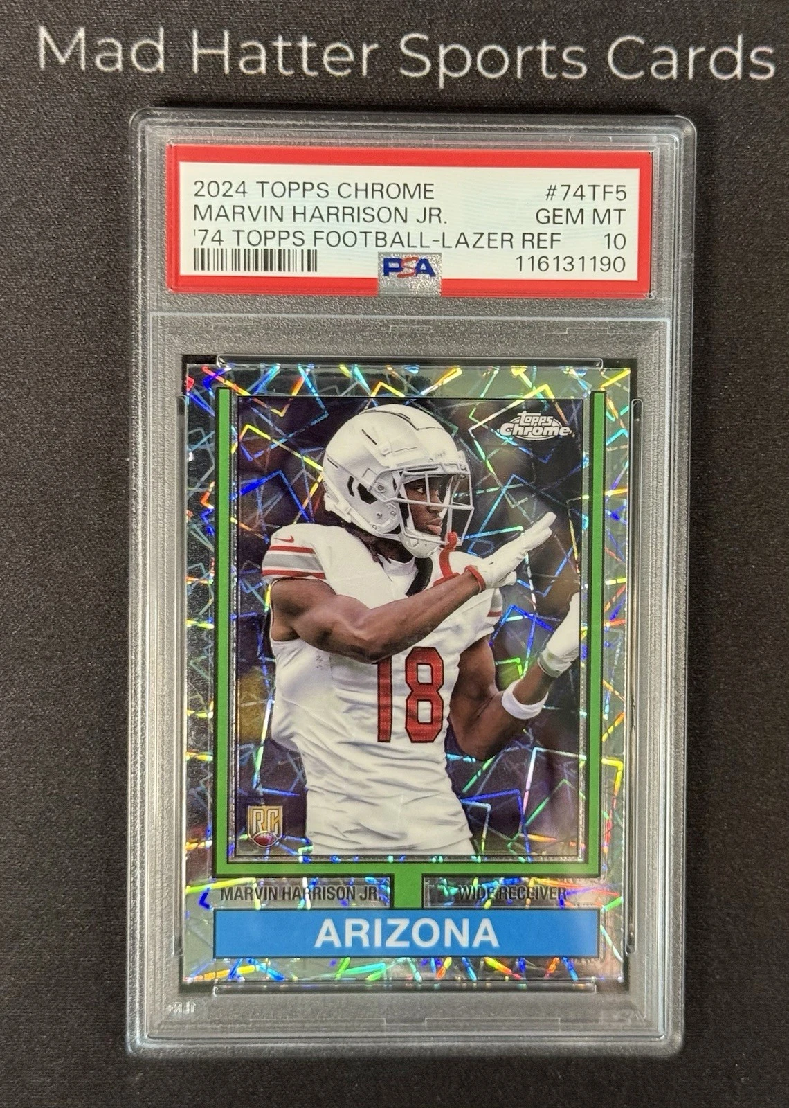 Marvin Harrison Jr. Topps Chrome 1974 Topps Football #74TF5 Lazer Refractor