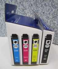 EPSON GENUINE Ink Cartridge 220XL Black  220 Cyan Magenta Yellow exp 2022