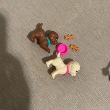 Lot of 2: Barbie Pet Dog Puppies Mattel Vintage - Super cute Also two bones and