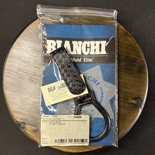 Bianchi 7909 Baton/ Flashlight Ring Holder Black Tooled Basketweave Leather 2.25