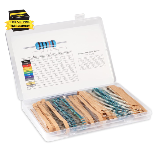 1000 PCS Kit Resistenze 1/4 W +-1% Premium Kit Assortimento Resistenze Film Metallico, 25