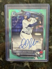 2025 Bowman Chrome Draft 1st Jojo Parker Auto Aqua Refractor #133/199 On Card