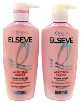 L'Oréal Elseve Glycolic Gloss Extra Gloss Shampoo 400ml Conditioner 375ml Set