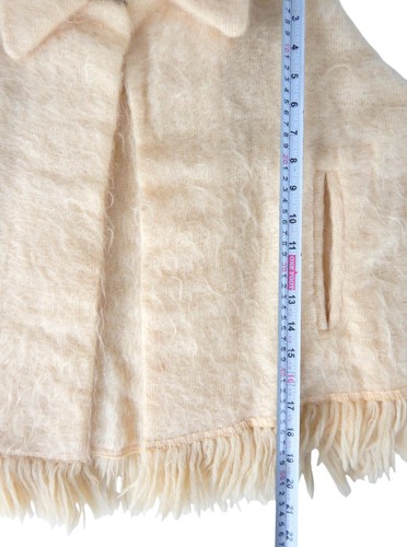 1970s Andrew Stewart Scotland Women's New Vintage White Mohair Wool Shawl Medium - Picture 3 of 6