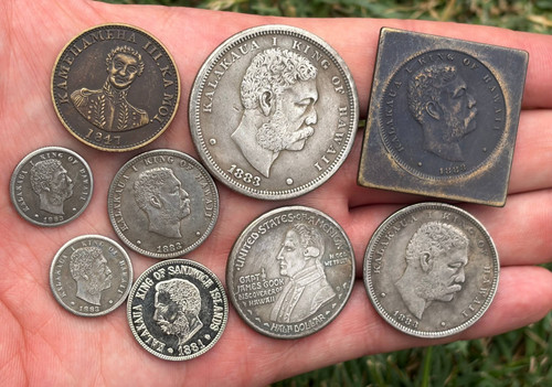 SET Kingdom of Hawaii Kalakaua 9 Coin 1883 1847 