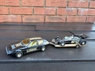 Corgi Gift Set 32 Lotus Elite & JPS Race Car On Trailer - Good Vintage Model