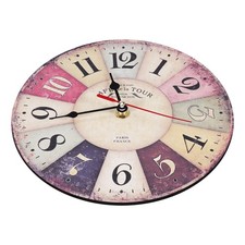 Wooden Wall Clock Modern  Vintage Rustic Shabby  Office Cafe7139