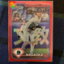2024 Topps Tokyo Yakult Swallows Hideki Nagaoka Red Foil 2/5
