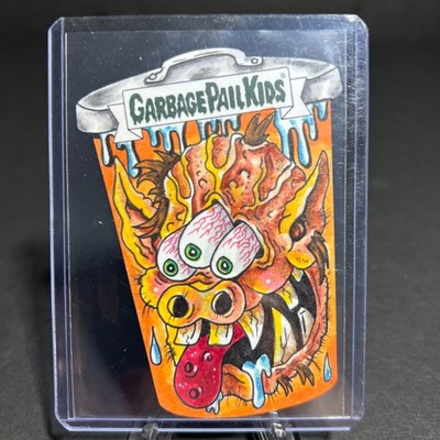 GARBAGE PAIL KIDS LATE TO SCHOOL MICHAEL MUTANT TRASH CAN SKETCH CHAD SCHERES