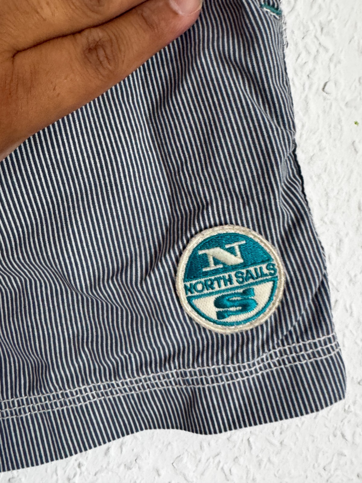 North Sails Men's Board Shorts Size 32 Pinstripe Nautical Style image 4