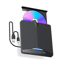 Plug-and-Play External CD DVD Drive PC Laptop Burner Reader Writer USB 3.0