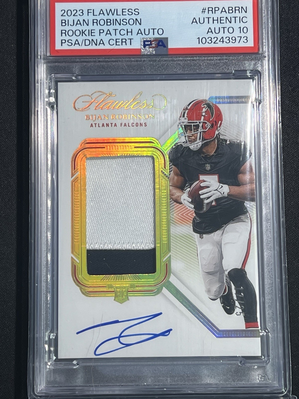 Bijan Robinson Panini Flawless Rookie Patch Autographs #RPABRN Base