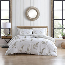 - King Duvet Cover Set, Cotton Sateen Bedding with Matching Shams, Elegant Beddi