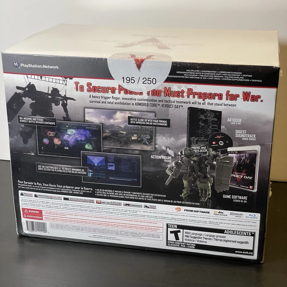 Armored Core V Verdict Day Collector's Edition #195/250 FromSoftware PS3 New - Image 4 of 4