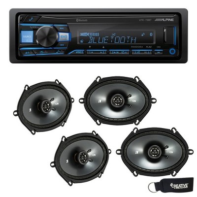Alpine UTE-73BT Bluetooth Receiver No CD Kicker 43CSC684 6x8'' 5x7'' Speakers