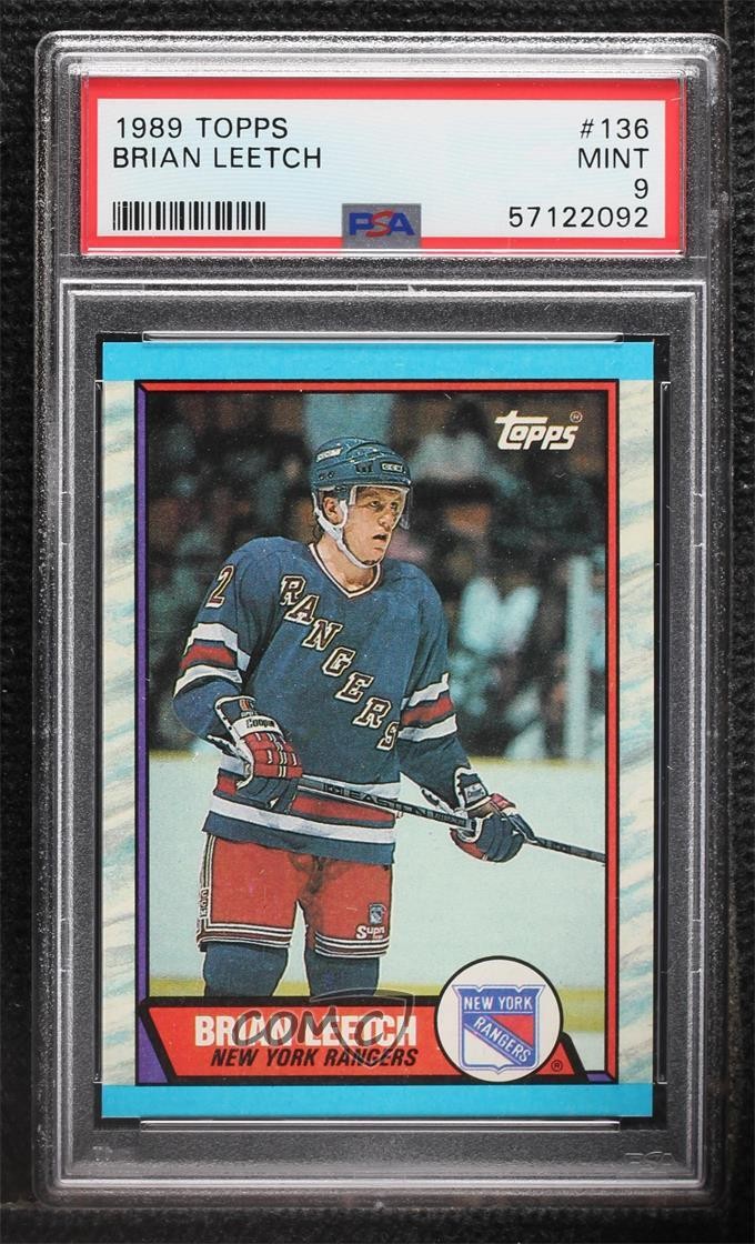 1989-90 Topps Brian Leetch #136 PSA 9 MINT Rookie RC HOF 7i2