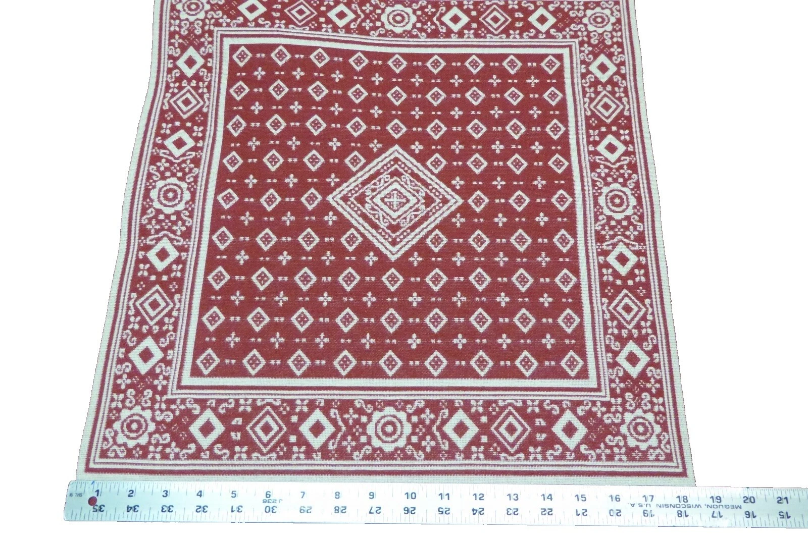 Tela Artesanal geométrico blanco cuadrados