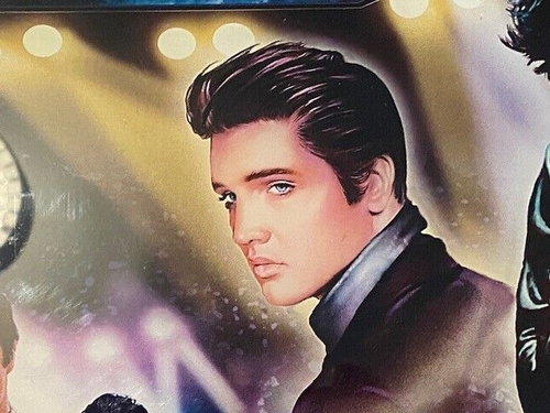 SUPER RARE Elvis Stained Glass Effect Light Up Picture Giorgio Nate *EX* - Picture 3 of 9
