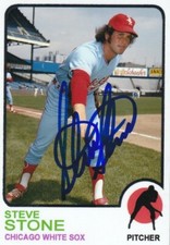 STEVE STONE CHICAGO WHITE SOX  SIGNED 1973 STYLE CUSTOM CARD