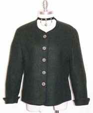 WOOL ALPACA GREEN JACKET Women German Winter SOFT Walk Car Over Coat 12 M B42"