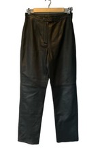 Vintage 90s Jacqueline Ferrar black straight leg leather pants size 8