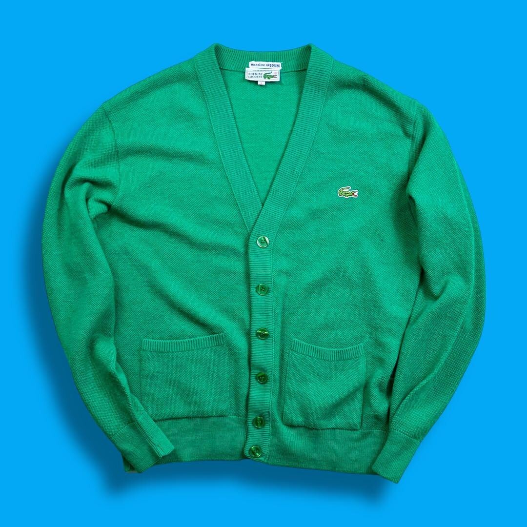 70s French made LACOSTE vintage cardigan in green | eBay 70s French made LACOSTE vintage cardigan in green | eBay