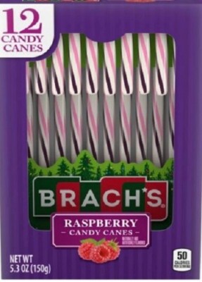 2x BRACH'S Candy Canes 'Raspberry' Zuckerstangen a 12 Stück a 150gr  aus USA